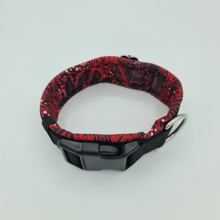 Halsband schwarz & rot